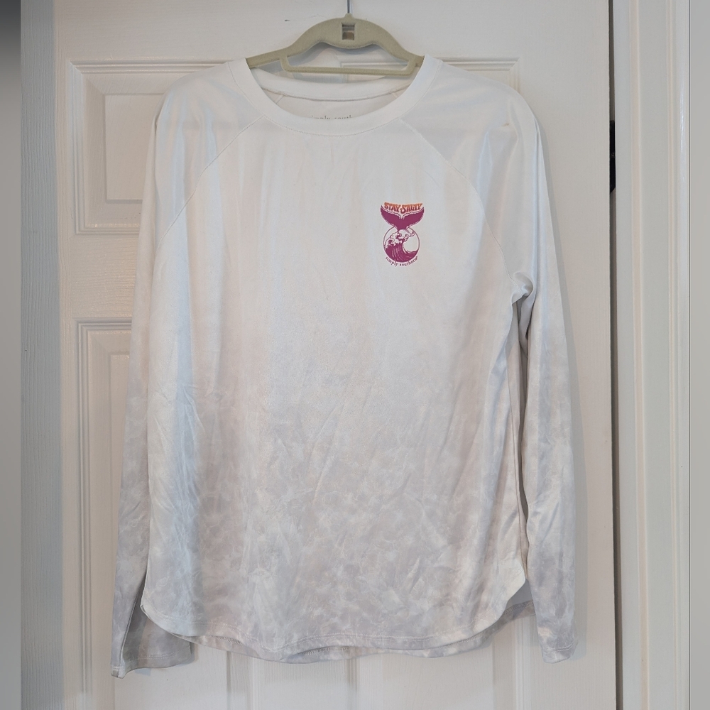 Simply Southern White Shirt with Pink and Orange Graphic